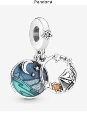 Camping Night Sky Double Dangle Charm